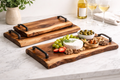 Handcrafted Live-Edge Wood Serving Tray Set — 3 Trays