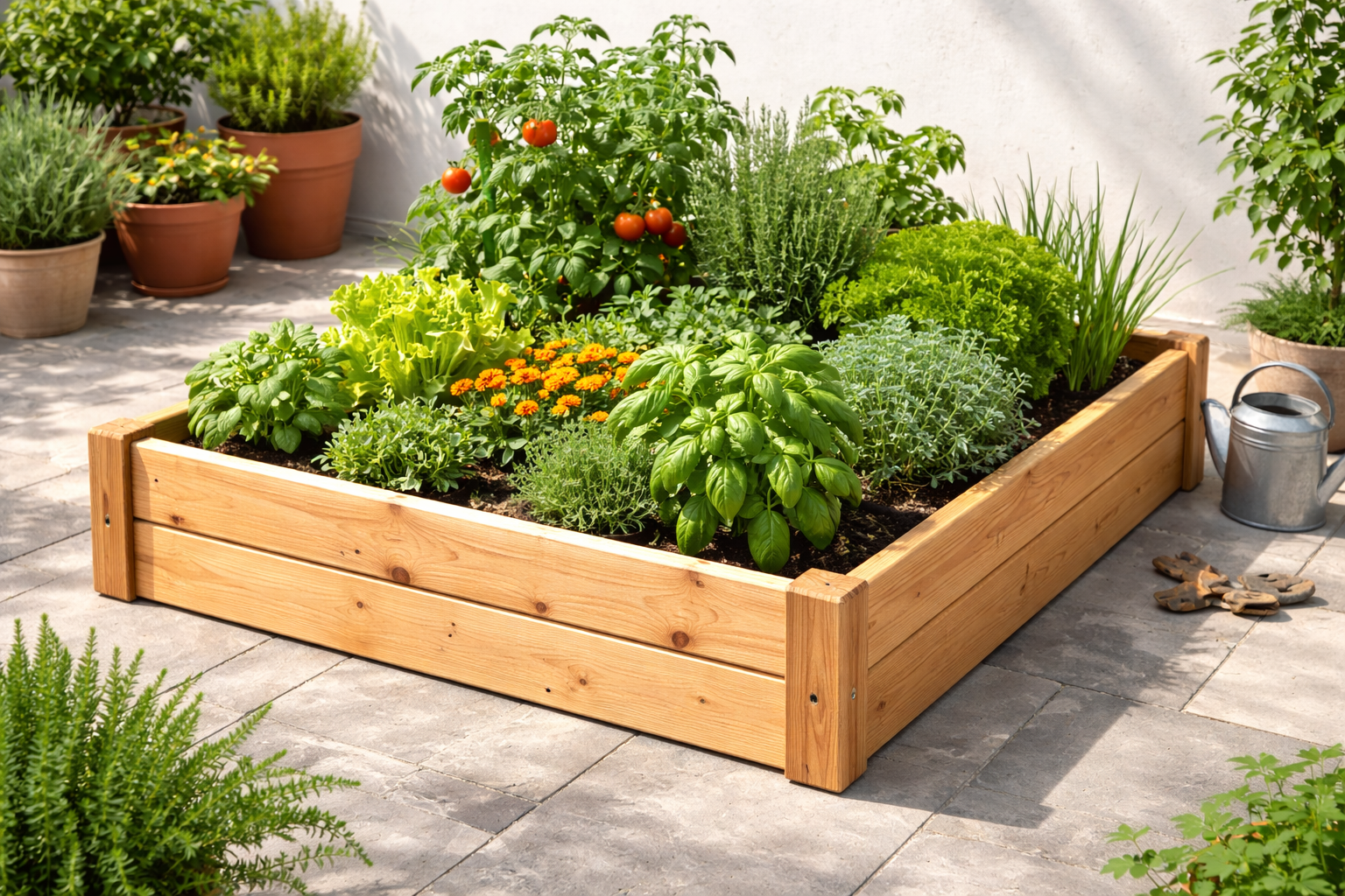 Handcrafted Cedar Raised Garden Bed — 4x4 ft
